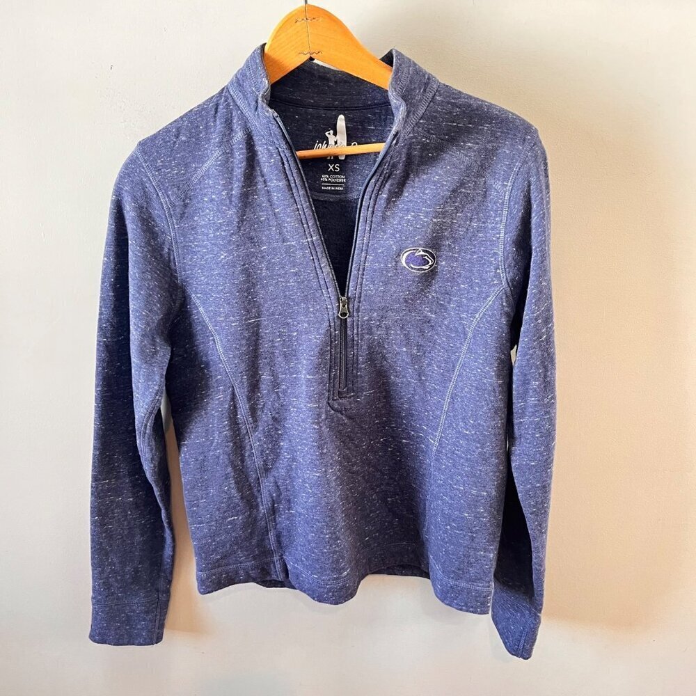 Johnnie O Women's Penn State Heathered Blue Pull-over 1/4 Zip sweater-‎ Size XS